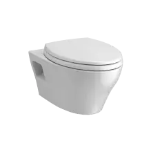 White Wall-Hung Elongated Toilet