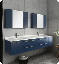 Fresca FVN6172RBL-UNS-D - a bathroom vanity with two large mirrors